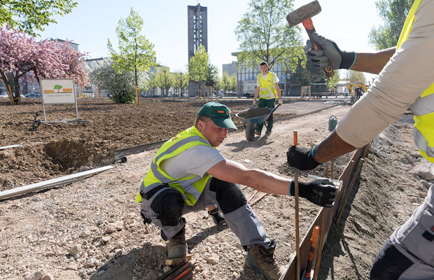 Travaux de réaménagement de la place de l'Ile de France